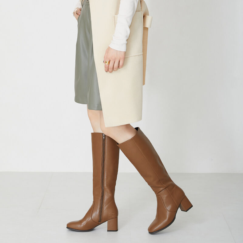 ORiental TRaffic「スクエアトゥヒールロングブーツ/31503」|ロングブーツ|