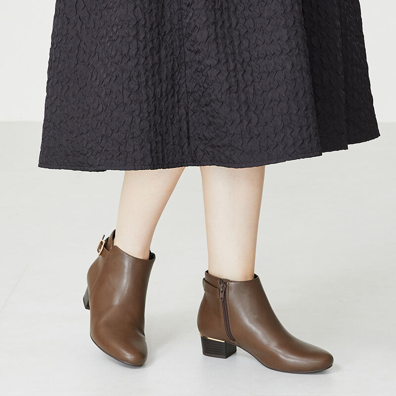 WA Oriental TRaffic「メタリックラインベルトヒールブーツ/32404」|ショートブーツ|