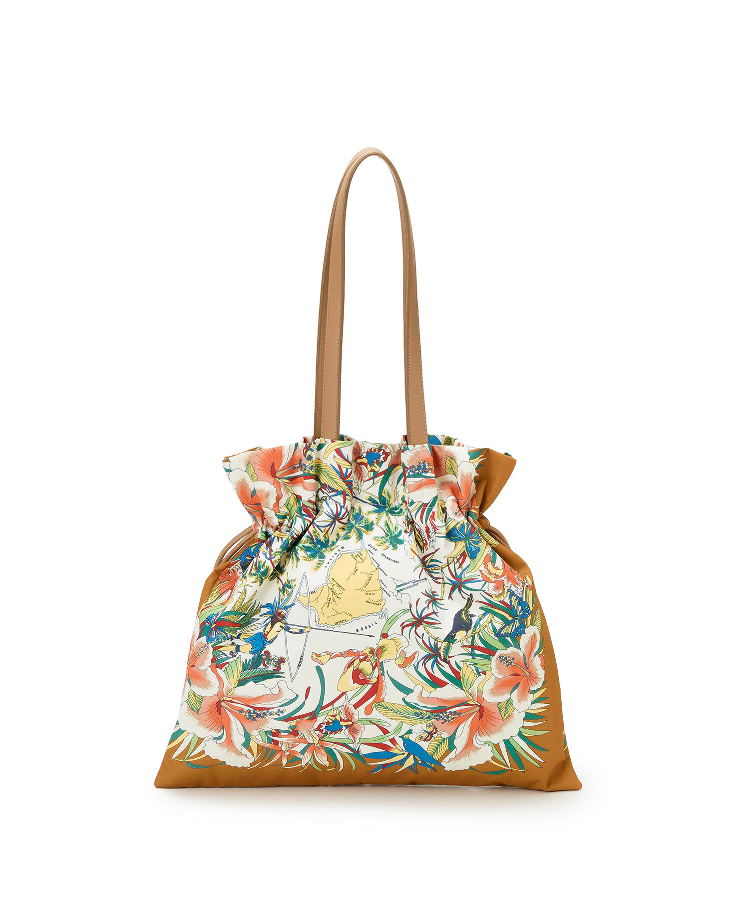 TOPKAPI TREASURE「【TREASURE TOPKAPI】マイルドサテン スカーフ柄 巾着 トート バッグ 」|トートバッグ|