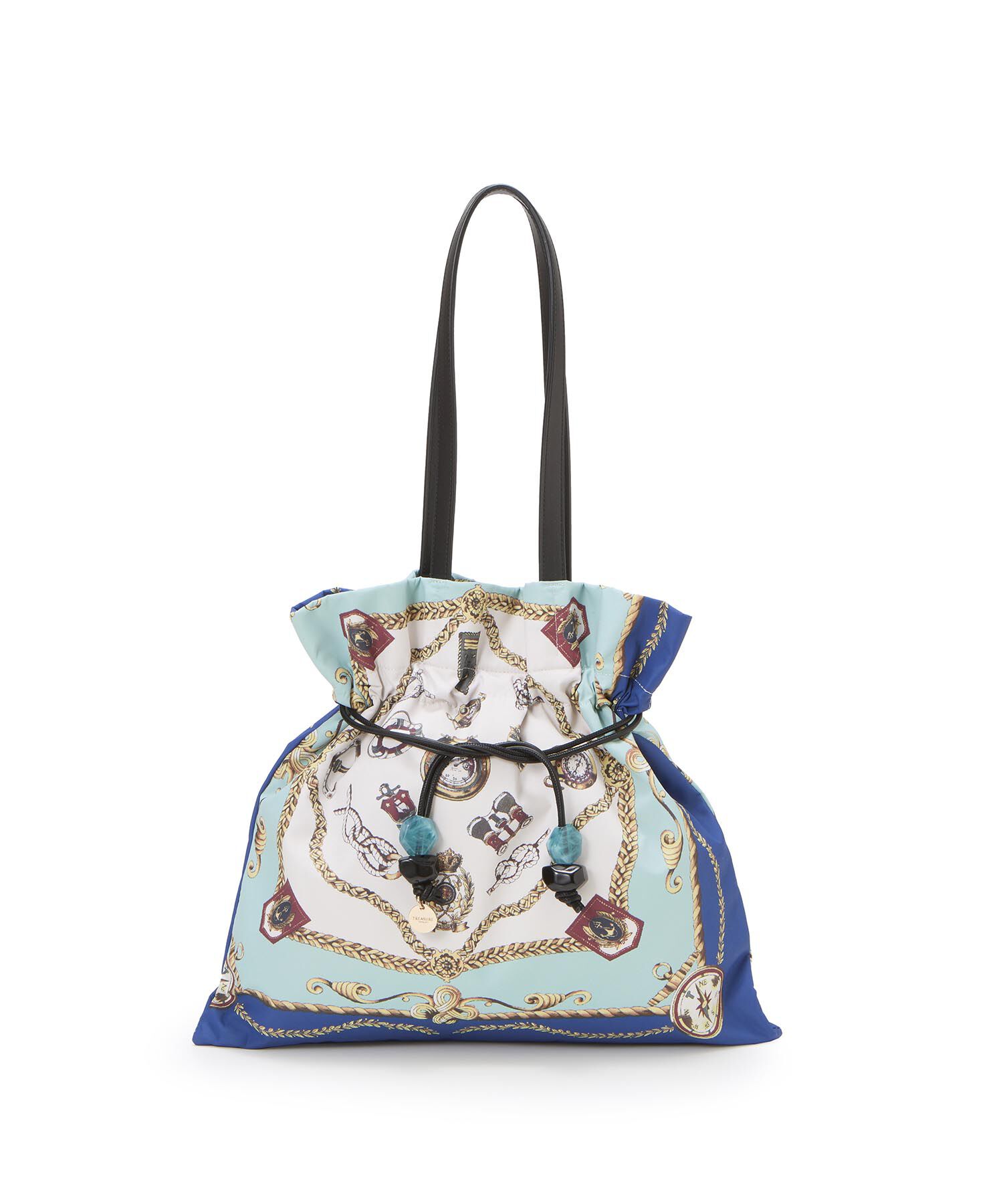 TOPKAPI TREASURE「【TREASURE TOPKAPI】マイルドサテン スカーフ柄 巾着 トート バッグ 」|トートバッグ|