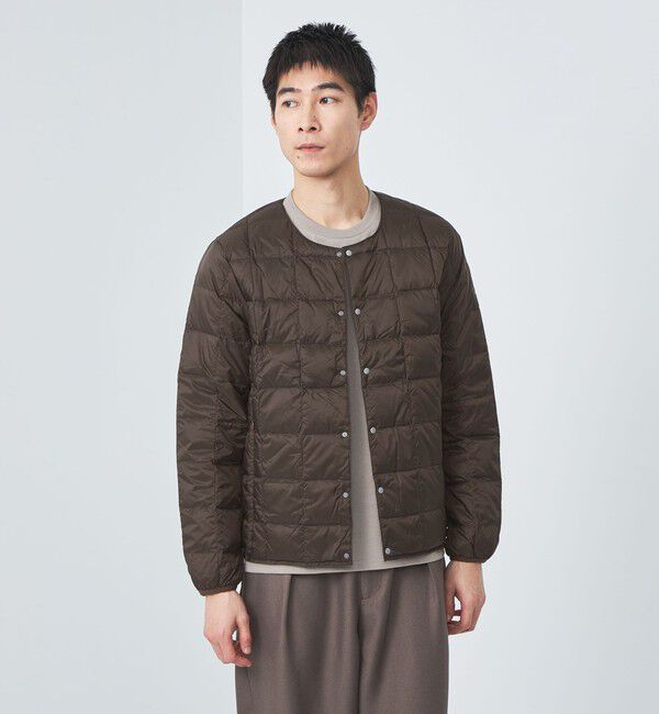 UNITED ARROWS green label relaxing「＜TAION＞ベーシック クルーネック ボタン インナー ダウンジャケット」|ダウン|DK.BROWN