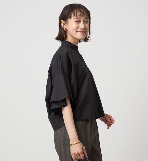 UNITED ARROWS green label relaxing「フレアスリーブ クロップド シャツ -マシンウォッシャブル・UVカット-」|シャツ・ブラウス|