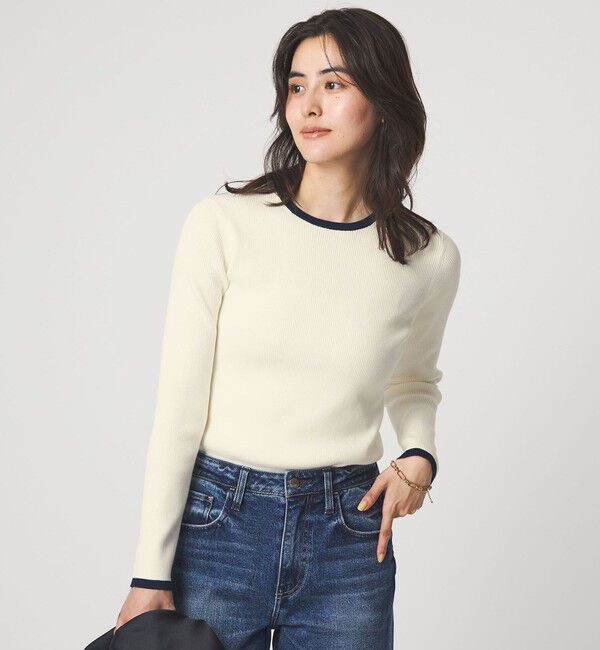 UNITED ARROWS green label relaxing「＜1_OF MINE＞リブ クルーネック プルオーバー ニット ウォッシャブル」|ニット・セーター|その他1