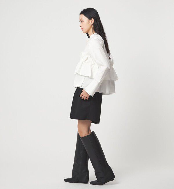 EMMEL REFINES「＜EMMEL REFINES＞EM バンドカラー フリルシャツ」|シャツ・ブラウス|