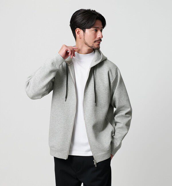 BEAUTY&YOUTH UNITED ARROWS「【WEB限定 WARDROBE SMART】ダブルニット ジップパーカー/セットアップ対応」|パーカー|