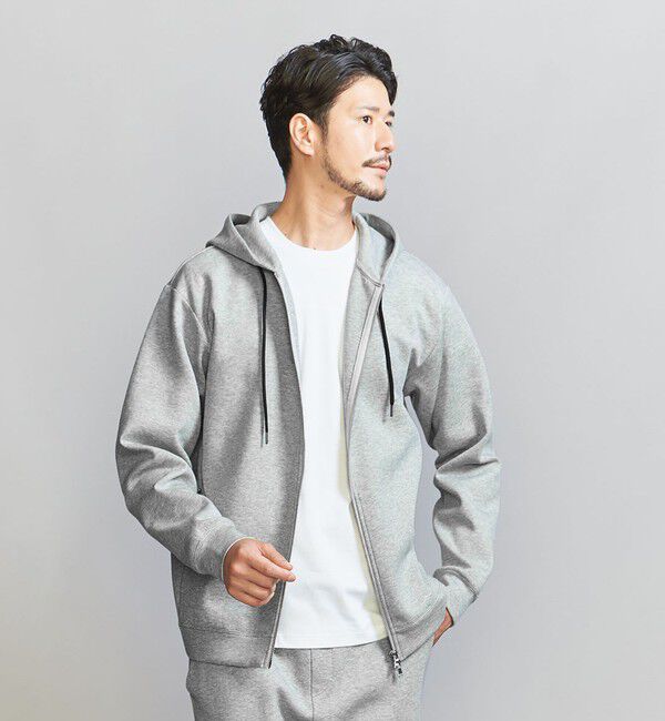 BEAUTY&YOUTH UNITED ARROWS「【WEB限定 WARDROBE SMART】ダブルニット ジップパーカー/セットアップ対応」|パーカー|
