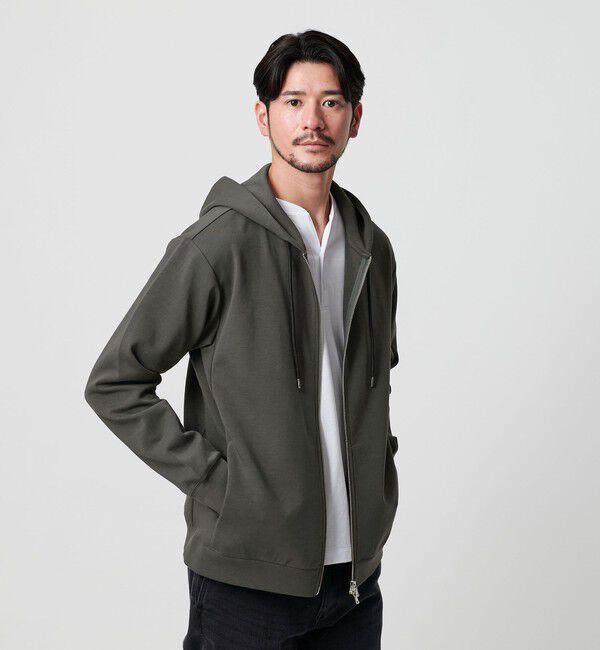 BEAUTY&YOUTH UNITED ARROWS「【WEB限定 WARDROBE SMART】ダブルニット ジップパーカー/セットアップ対応」|パーカー|