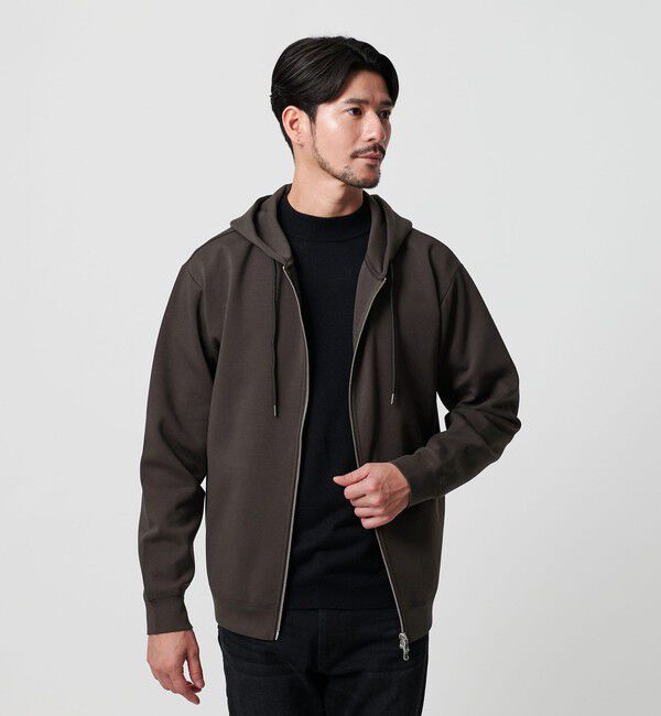 BEAUTY&YOUTH UNITED ARROWS「【WEB限定 WARDROBE SMART】ダブルニット ジップパーカー/セットアップ対応」|パーカー|