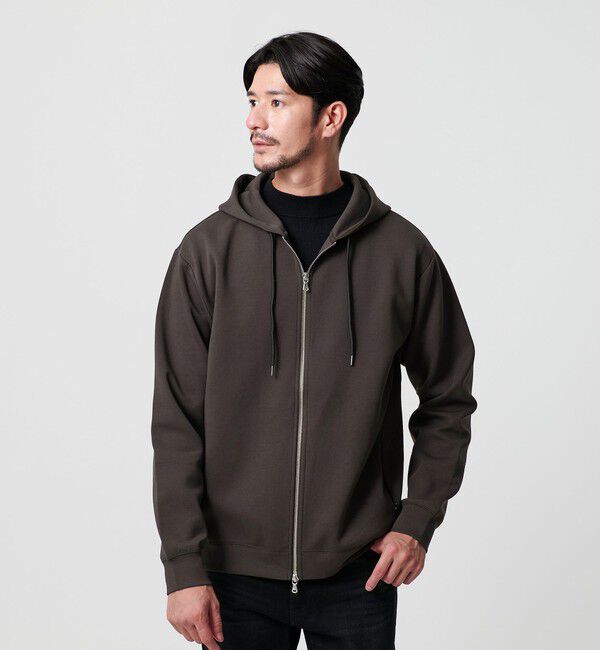 BEAUTY&YOUTH UNITED ARROWS「【WEB限定 WARDROBE SMART】ダブルニット ジップパーカー/セットアップ対応」|パーカー|