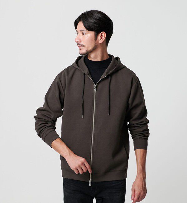 BEAUTY&YOUTH UNITED ARROWS「【WEB限定 WARDROBE SMART】ダブルニット ジップパーカー/セットアップ対応」|パーカー|