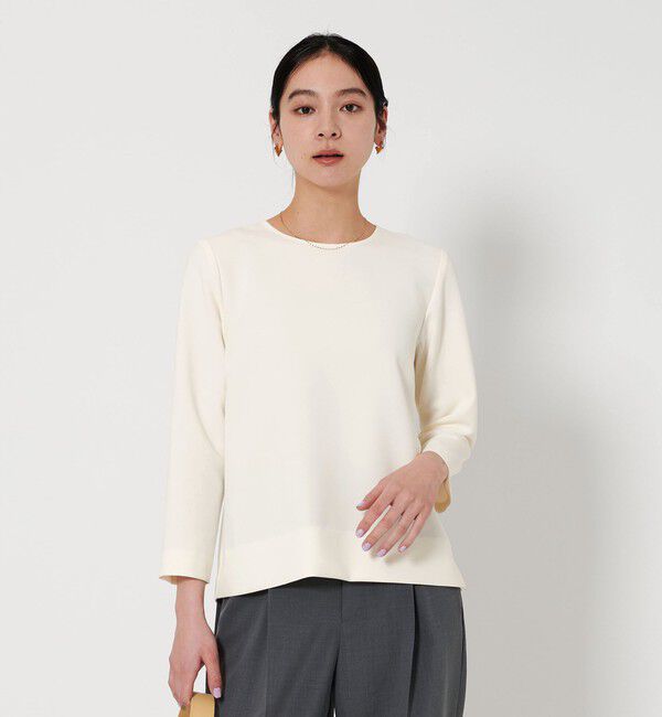 BEAUTY&YOUTH UNITED ARROWS「ダブルクロス クルーネック ブラウス」|シャツ・ブラウス|OFF WHITE