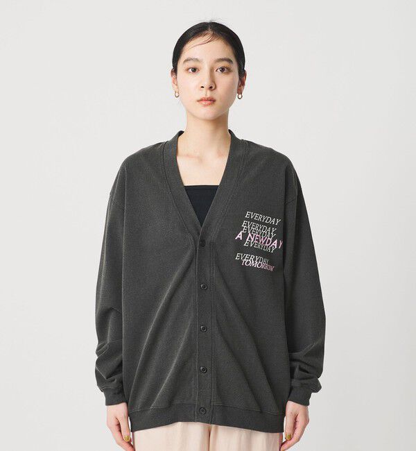 BEAUTY&YOUTH UNITED ARROWS「【別注】＜HEAR MY NAME＞ロゴ スウェットカーディガン ブラック」|カーディガン|