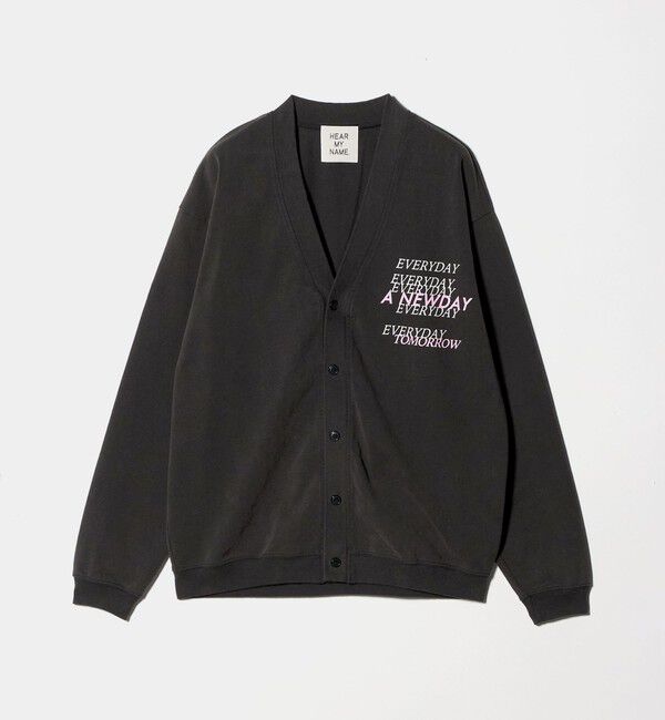 BEAUTY&YOUTH UNITED ARROWS「【別注】＜HEAR MY NAME＞ロゴ スウェットカーディガン ブラック」|カーディガン|