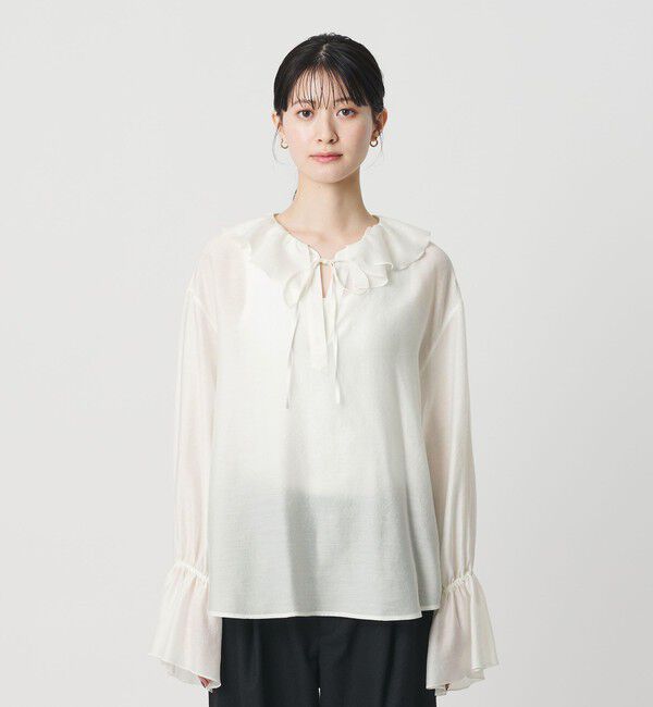 BEAUTY&YOUTH UNITED ARROWS「ラッフル スキッパーブラウス」|シャツ・ブラウス|