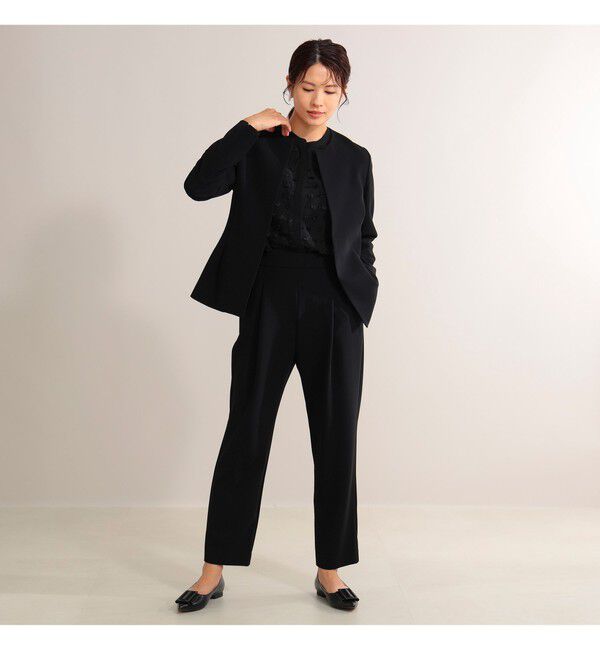 Demi-Luxe BEAMS 「トリアセ ペプラムジャケット＊」|ノーカラージャケット|