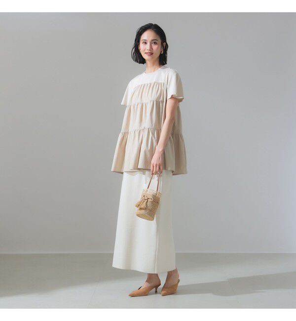 Demi-Luxe BEAMS 「コンビ ティアード プルオーバー」|シャツ・ブラウス|