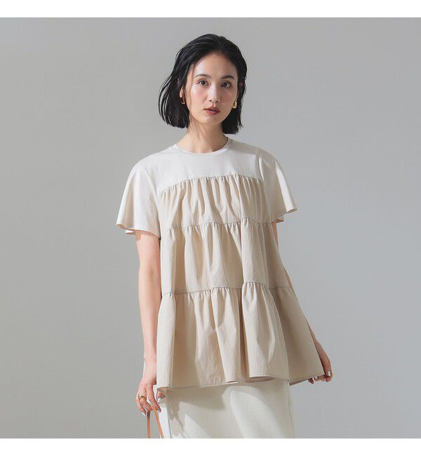 Demi-Luxe BEAMS 「コンビ ティアード プルオーバー」|シャツ・ブラウス|