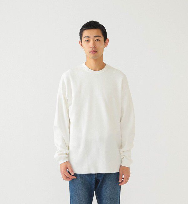 BEAMS「ルーズ クルーネック サーマル」|Tシャツ・カットソー|WHITE