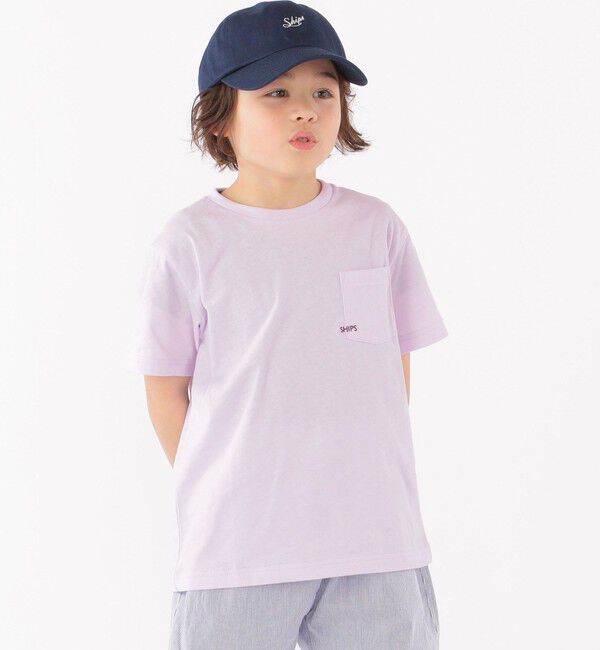 SHIPS KIDS「【WEB限定】SHIPS KIDS:100～160cm /〈家族おそろい〉SHIPS マイクロロゴ TEE」|Tシャツ・カットソー|ラベンダー