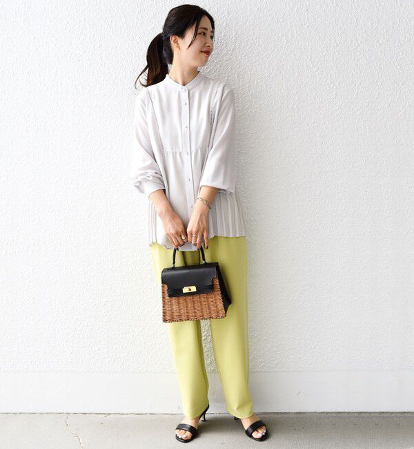 SHIPS for women「《一部追加予約》【WEB限定】〈手洗い可能〉ストレッチ ジョーゼット プリーツ ブラウス」|シャツ・ブラウス|