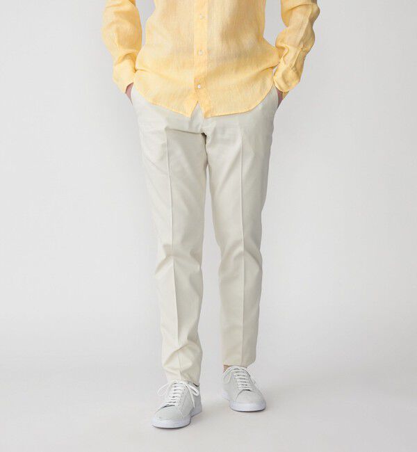 SHIPS「SHIPS:〈手洗い可能〉コットン ノープリーツ コードレーン パンツ」|チノ|ナチュラル