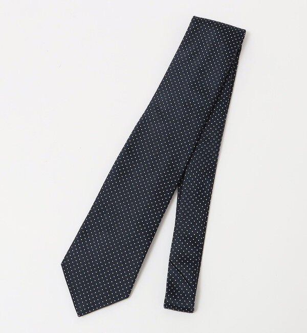 SHIPS「SHIPS: フォサッティ サテン ピンドット ネクタイ」|ネクタイ・蝶ネクタイ|ネイビー