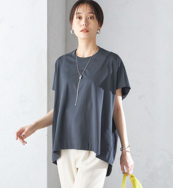 SHIPS for women「SHIPS Primary NavyLabel:〈手洗い可能〉BIG Tシャツ」|Tシャツ・カットソー|
