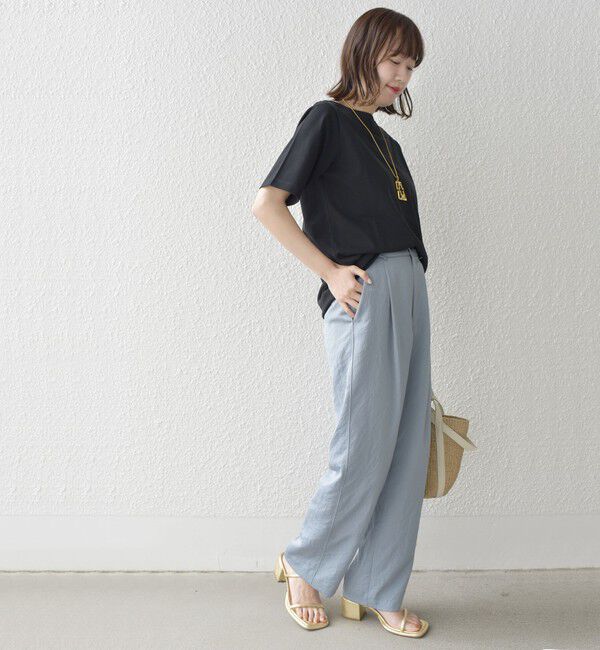 SHIPS for women「【WEB限定】〈ネックが選べる2サイズ展開〉オーガニックコットン バリエーションネック TEE」|Tシャツ・カットソー|