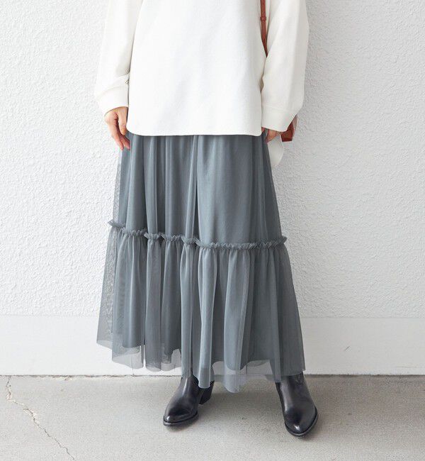 SHIPS for women「〈手洗い可能〉チュール リバーシブル ギャザー スカート◇」|スカート|