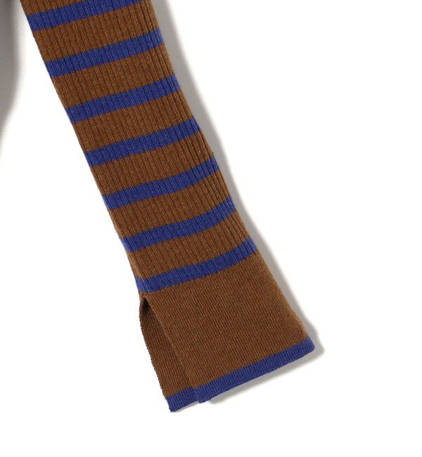 SHIPS for women「【WEB限定】〈手洗い可能〉ボーダー リブ スリーブ ベーシック ニット」|ニット・セーター|