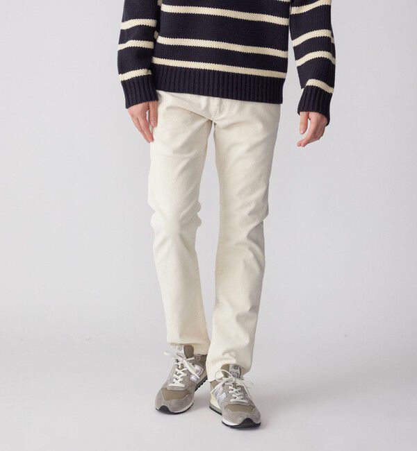 SHIPS「SHIPS: KAKEGAWA コーデュロイ 5ポケット スリム パンツ」|チノ|オフホワイト