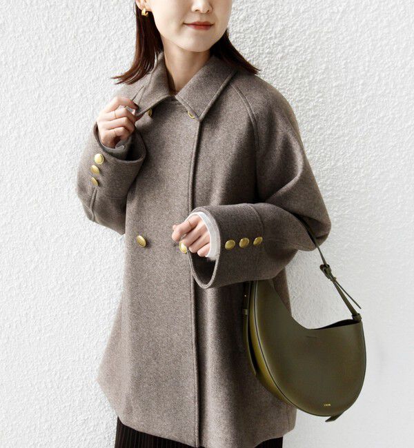 SHIPS for women「【WEB限定】〈手洗い可能〉ウール ライク ジャージー メルトン 2WAY Pコート」|ピーコート|