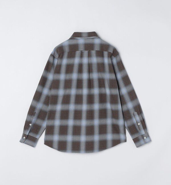SHIPS「SHIPS: Shuttle notes レギュラーカラー オンブレチェック 長袖 ネルシャツ」|シャツ・ブラウス|