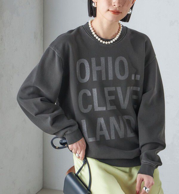 SHIPS for women「【SHIPS別注】Odub:〈手洗い可能〉メタリック ロゴ スウェット 24SS ◇」|スウェット・ジャージ|ダークグレー