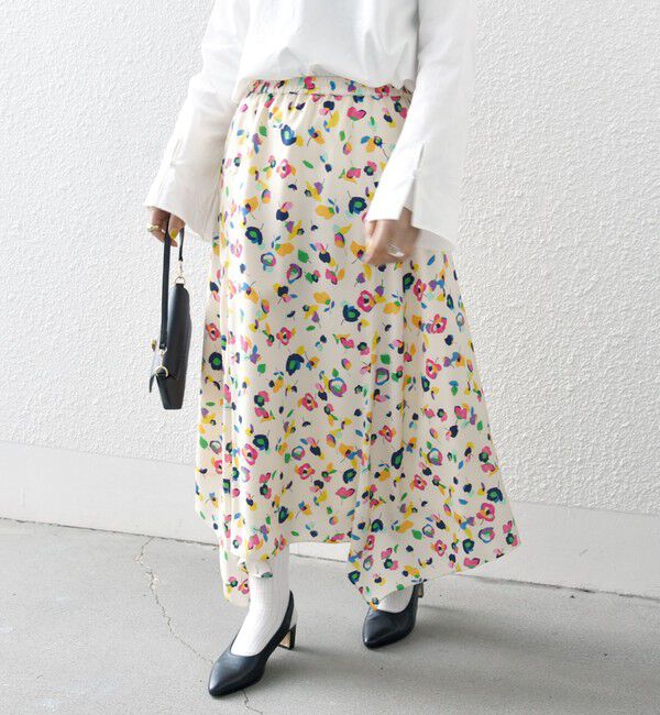 SHIPS any「SHIPS any:〈洗濯機可能〉SPRINTEX フラワー プリント ギャザー スカート」|スカート|