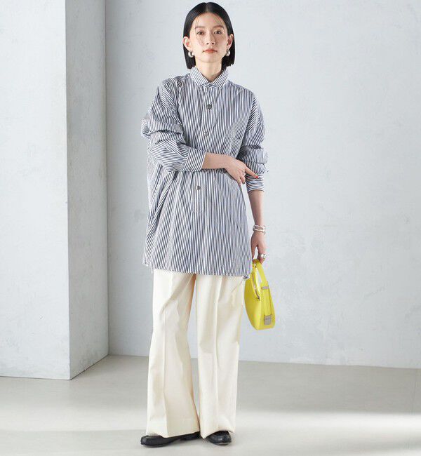 SHIPS for women「〈手洗い可能〉ハイカウント ツイル チノ タック パンツ 24SS ◇」|チノ|