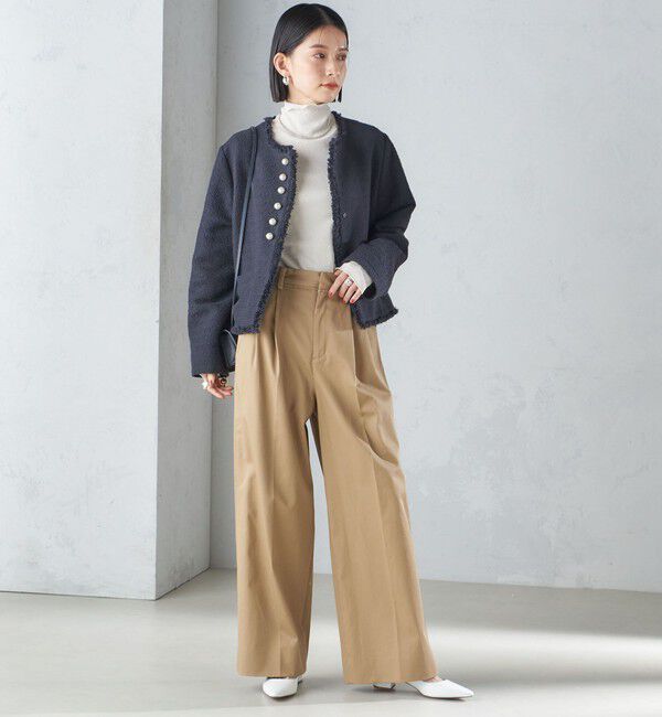 SHIPS for women「〈手洗い可能〉ハイカウント ツイル チノ タック パンツ 24SS ◇」|チノ|