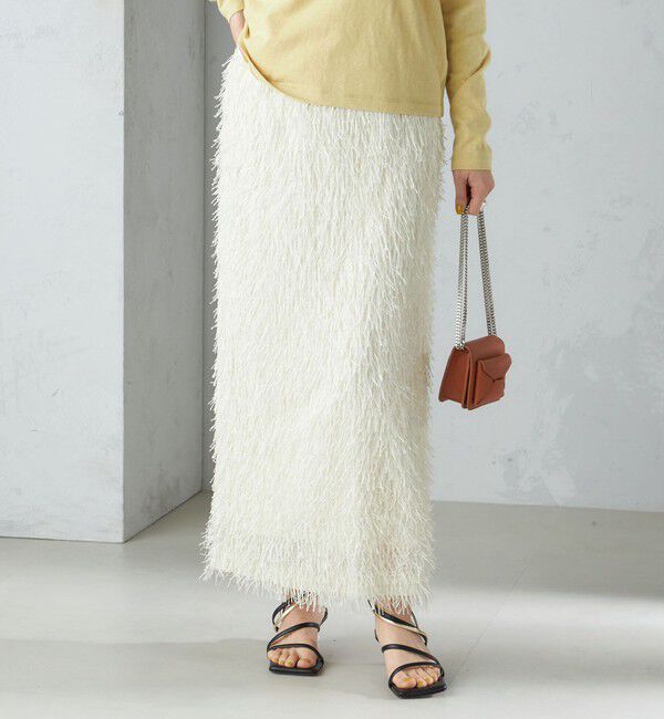 SHIPS for women「【WEB限定】〈手洗い可能〉フリンジ ラメ タイト スカート」|スカート|