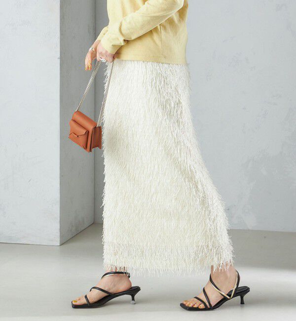 SHIPS for women「【WEB限定】〈手洗い可能〉フリンジ ラメ タイト スカート」|スカート|