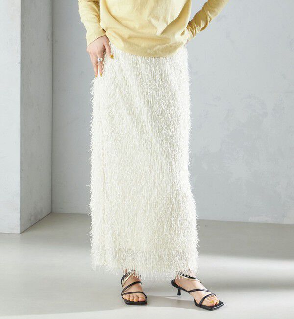 SHIPS for women「【WEB限定】〈手洗い可能〉フリンジ ラメ タイト スカート」|スカート|