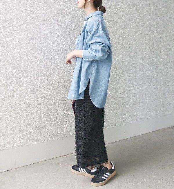 SHIPS for women「【WEB限定】〈手洗い可能〉フリンジ ラメ タイト スカート」|スカート|