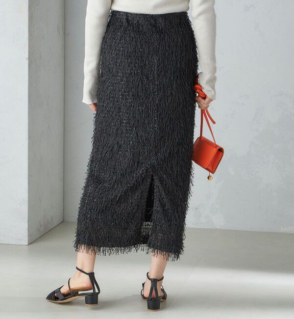 SHIPS for women「【WEB限定】〈手洗い可能〉フリンジ ラメ タイト スカート」|スカート|