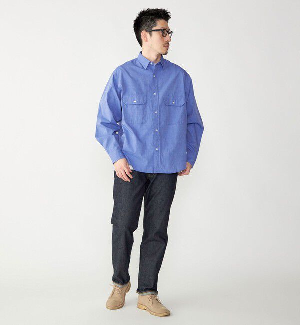 SHIPS「SHIPS: Wポケット ウォッシュド タイプライター 長袖 シャツ 〈チェック／ストライプ／単色〉」|シャツ・ブラウス|