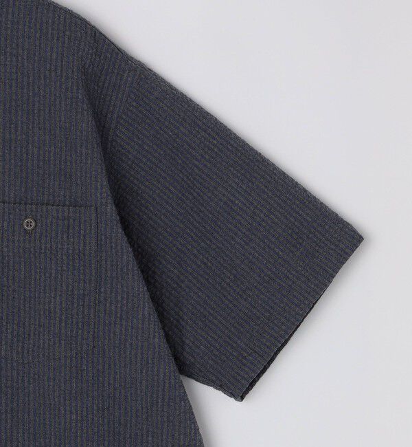 SHIPS「SHIPS: シアサッカー プルオーバー バンドカラー ショートスリーブ シャツ」|シャツ・ブラウス|