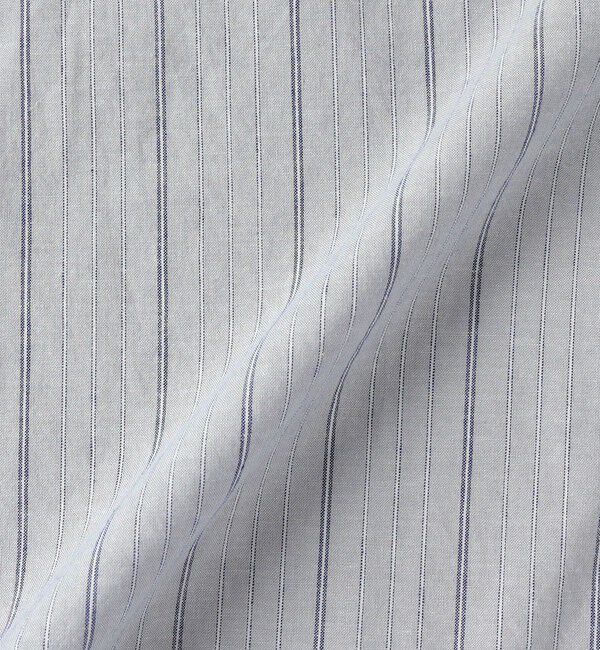 SHIPS any「SHIPS any: 〈洗濯機可能〉コットン / リネン ブルー ストライプ 7分袖 レギュラー シャツ◇」|シャツ・ブラウス|