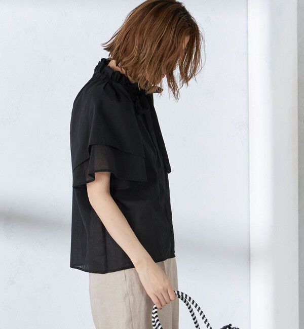 SHIPS for women「〈手洗い可能〉コットンボイル ネックギャザー ボウタイ ブラウス」|シャツ・ブラウス|