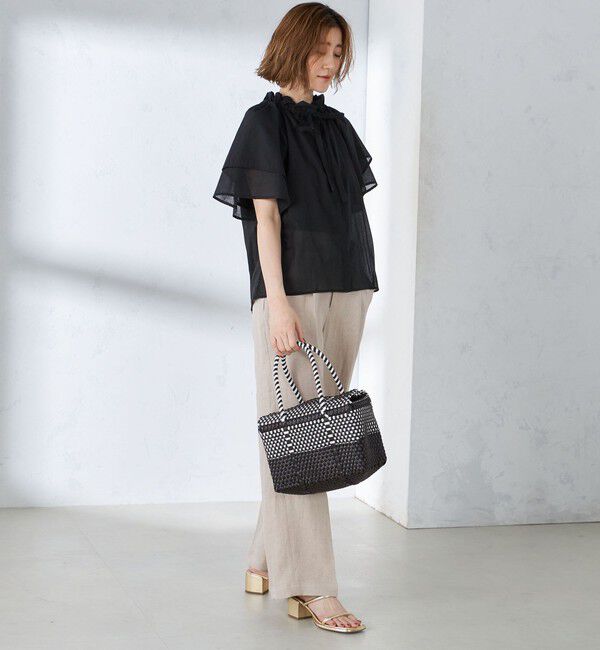 SHIPS for women「〈手洗い可能〉コットンボイル ネックギャザー ボウタイ ブラウス」|シャツ・ブラウス|