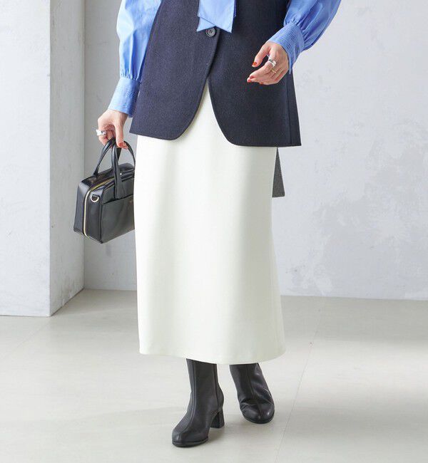 SHIPS for women「〈手洗い可能〉ニット ジョーゼット バック マーメイド スカート」|スカート|