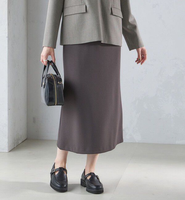 SHIPS for women「〈手洗い可能〉ニット ジョーゼット バック マーメイド スカート」|スカート|