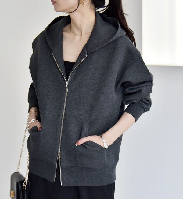 quaranciel「quaranciel:〈洗濯機可能〉ポンチ ダブルジップ スウェット パーカー」|パーカー|